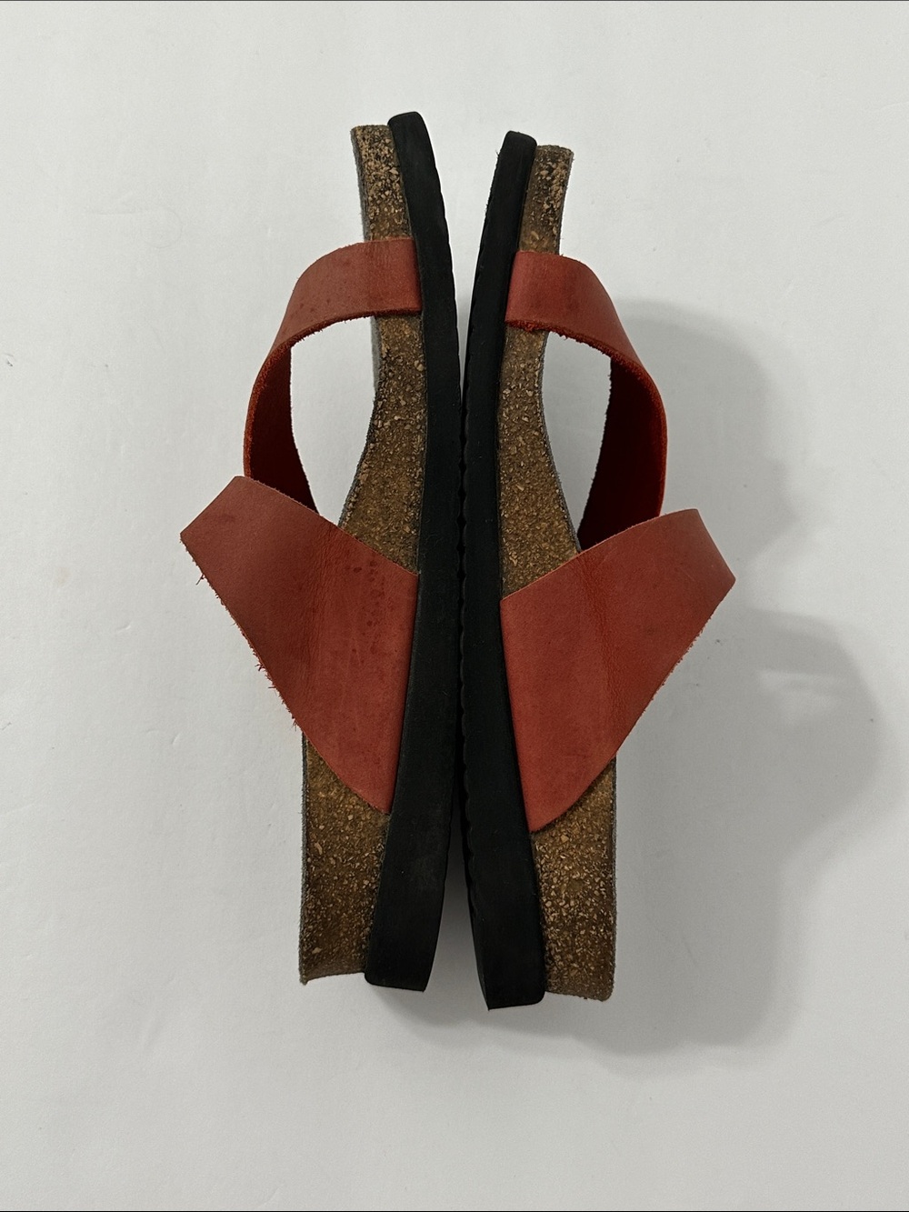Mephisto Sandals Size 7/38 Helen Orange Nubuck Toe Loop Thong Comfort Air Relax - Picture 6 of 12